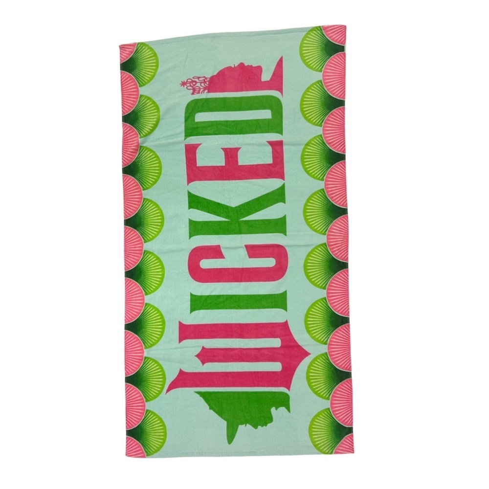 Wicked Beach Towel - Green and Pink - NWT
